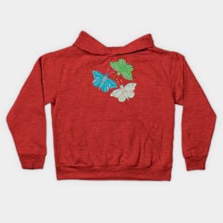 BOHO BUTTERFLIES with Retro Groovy Hippie Psychedelic Wings - UnBlink Studio by Jackie Tahara Kids Hoodie